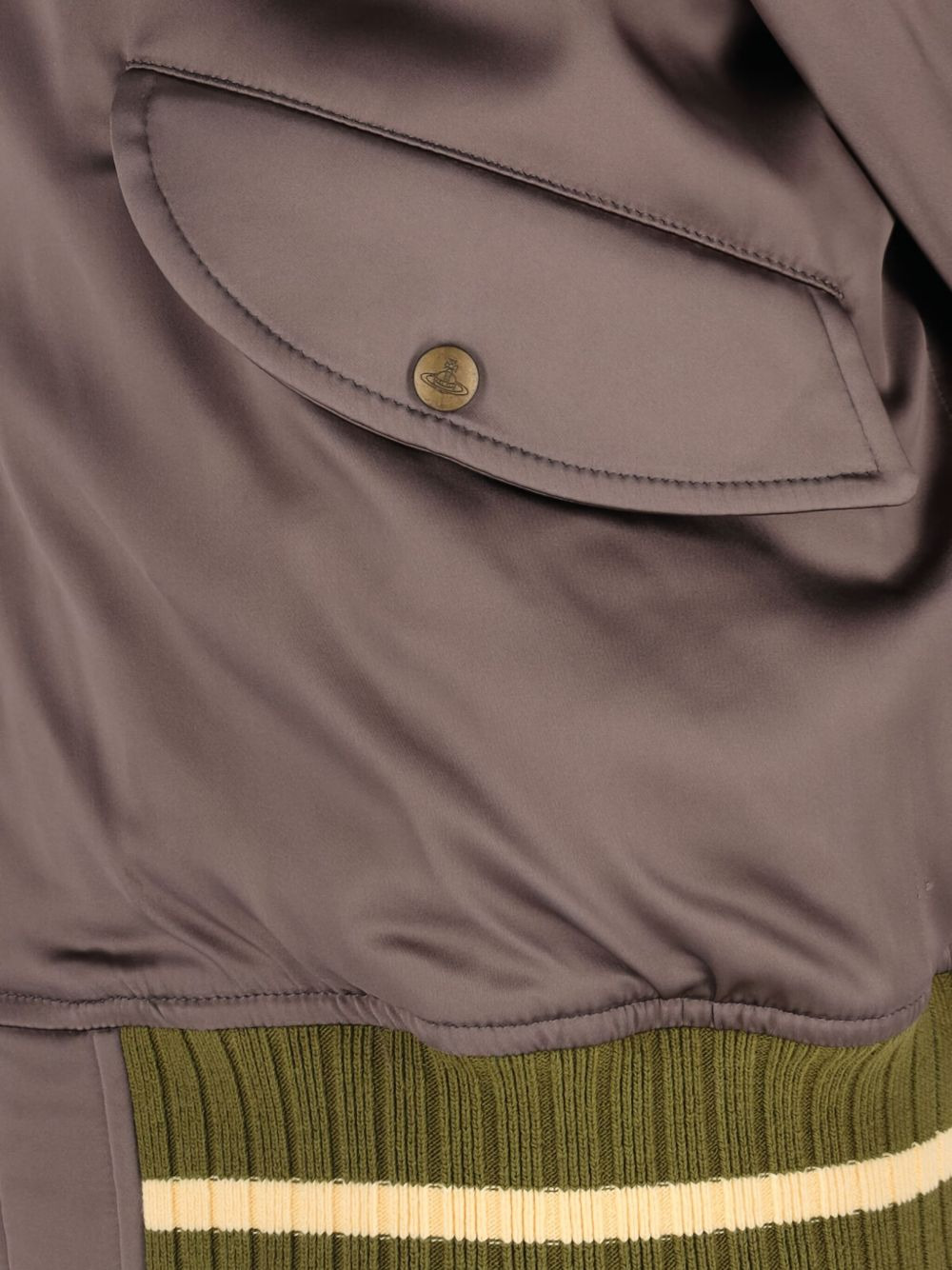 zip-fastening ribbed-trim bomber jacket - 3