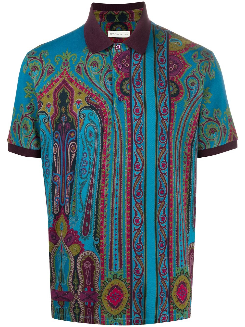 paisley print polo shirt - 1