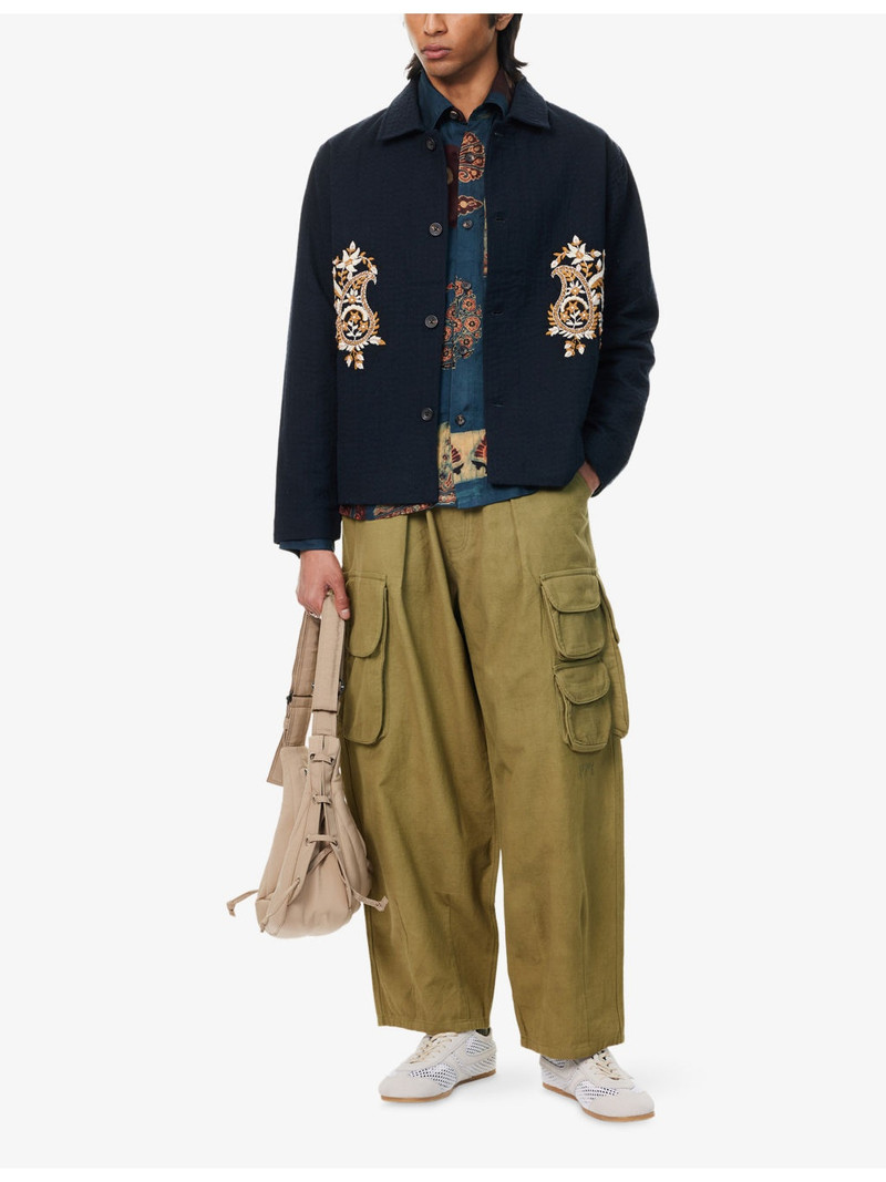 KARTIK RESEARCH Embroidered Cropped Cotton Jacket outlook