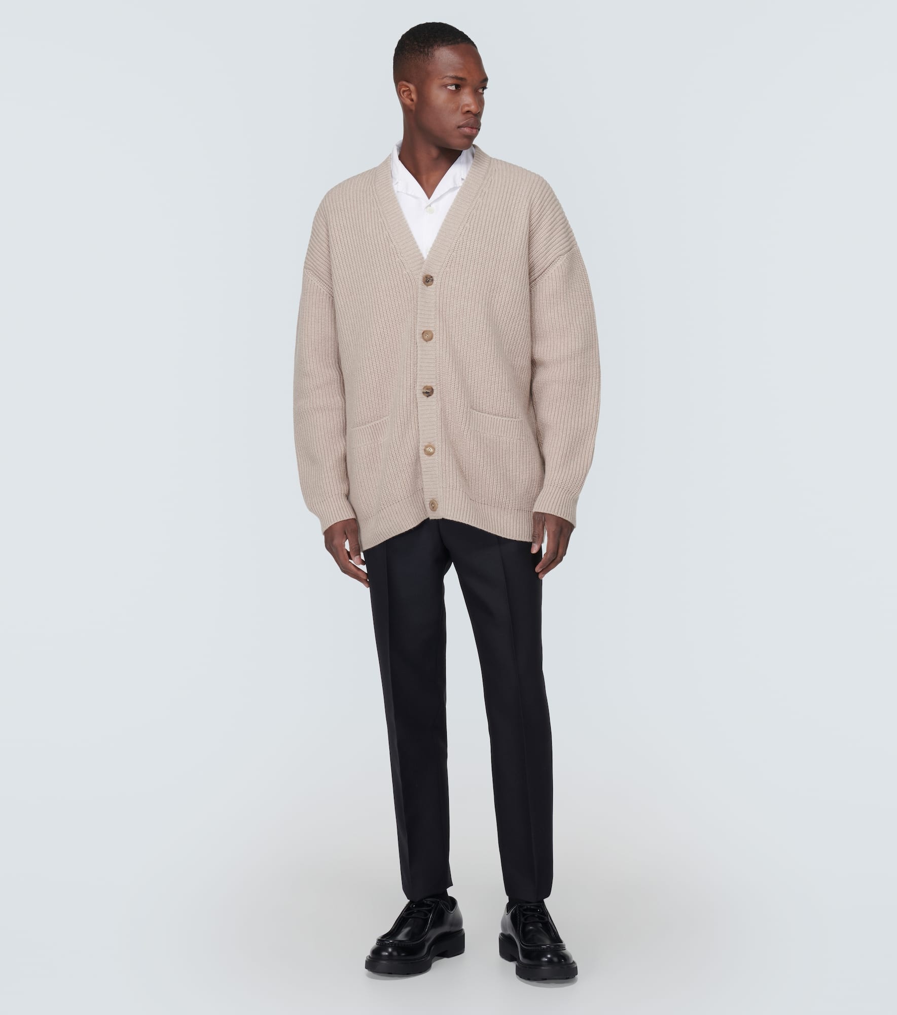 Oversized ribbed-knit cashmere cardigan - 2