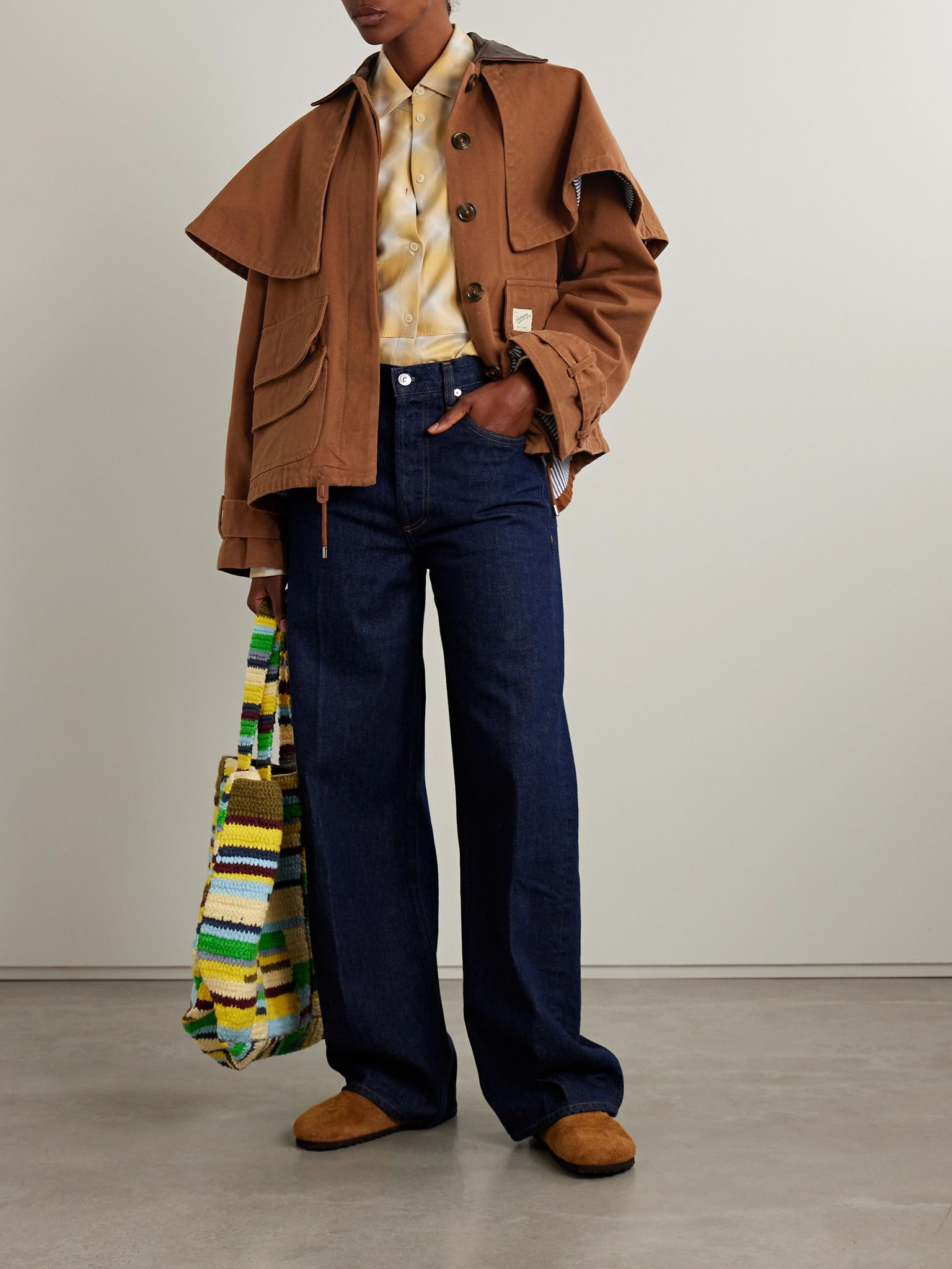 Carolyn cape-effect cotton-canvas jacket Camel - 2