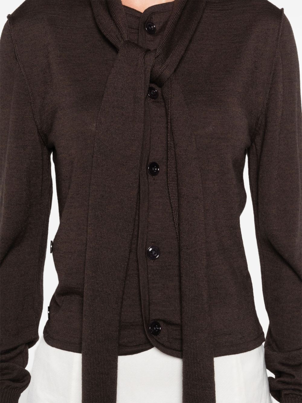 tie-neck button-detail top - 6