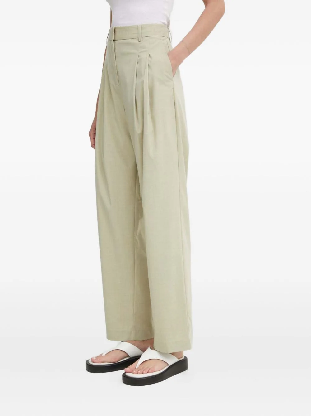 front-pleat straight trousers - 1