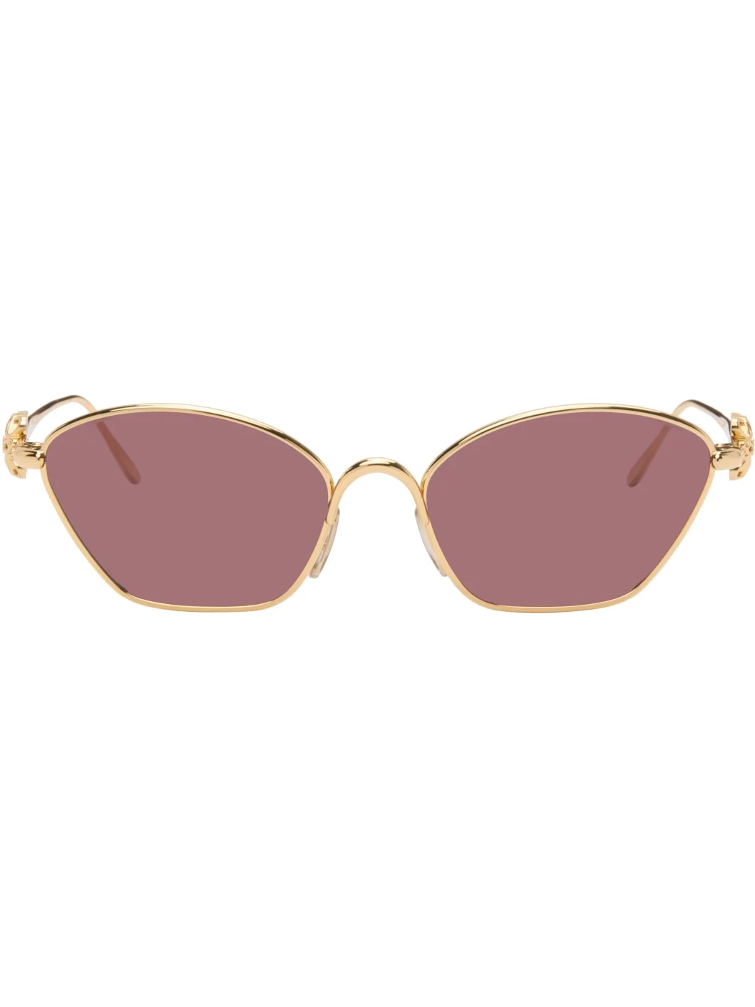 Gold Anagram Hexagonal Sunglasses - 1