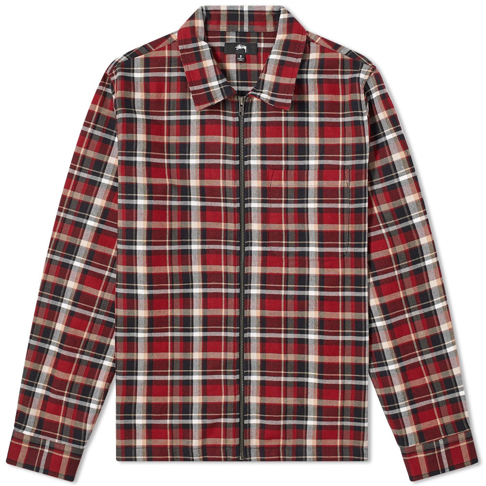 Stussy Classic Zip Up Plaid Shirt - 1