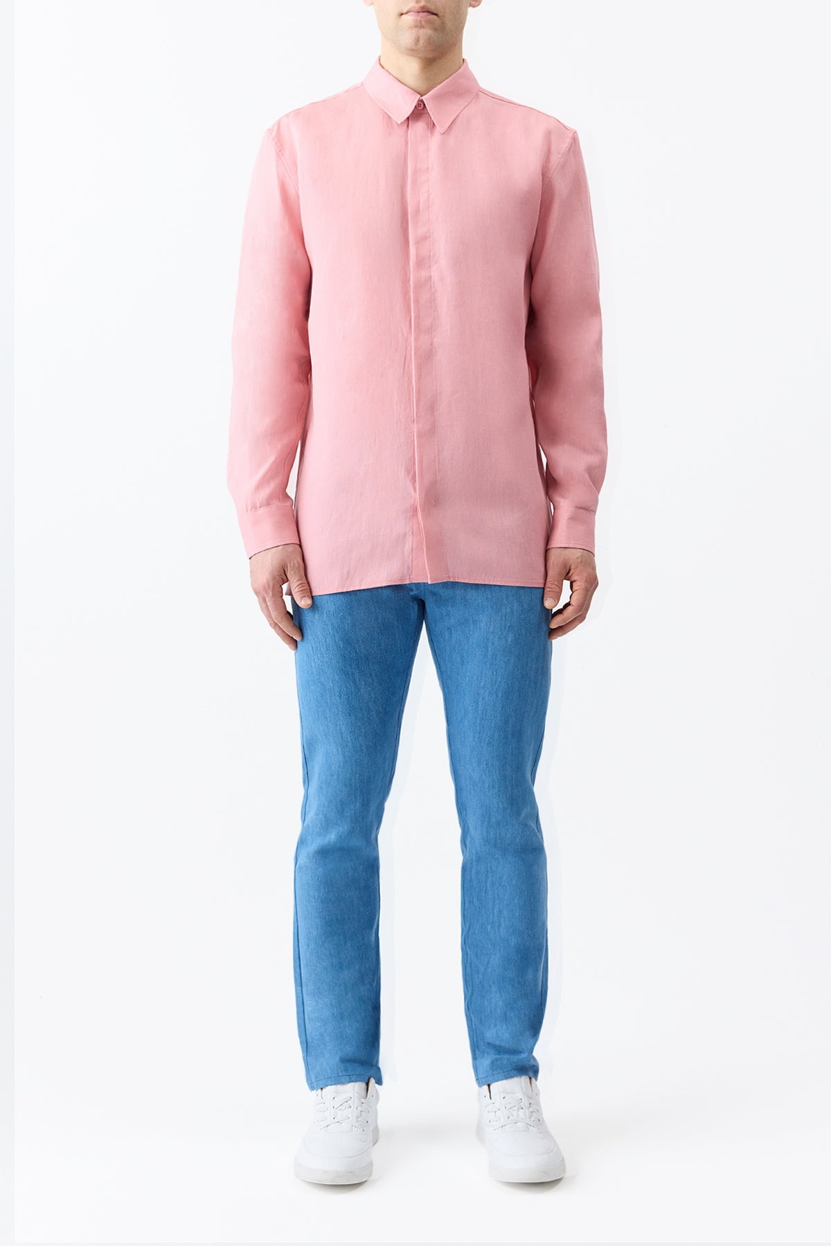 Nicolas Shirt in Rosa Aloe Linen - 3
