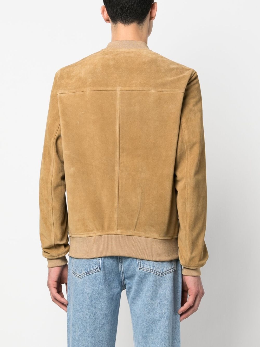zip-up suede jacket - 4