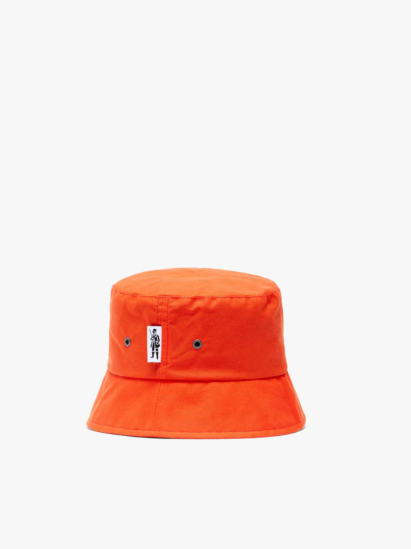 PELTING ORANGE WAXED COTTON BUCKET HAT | ACC-HA05 1