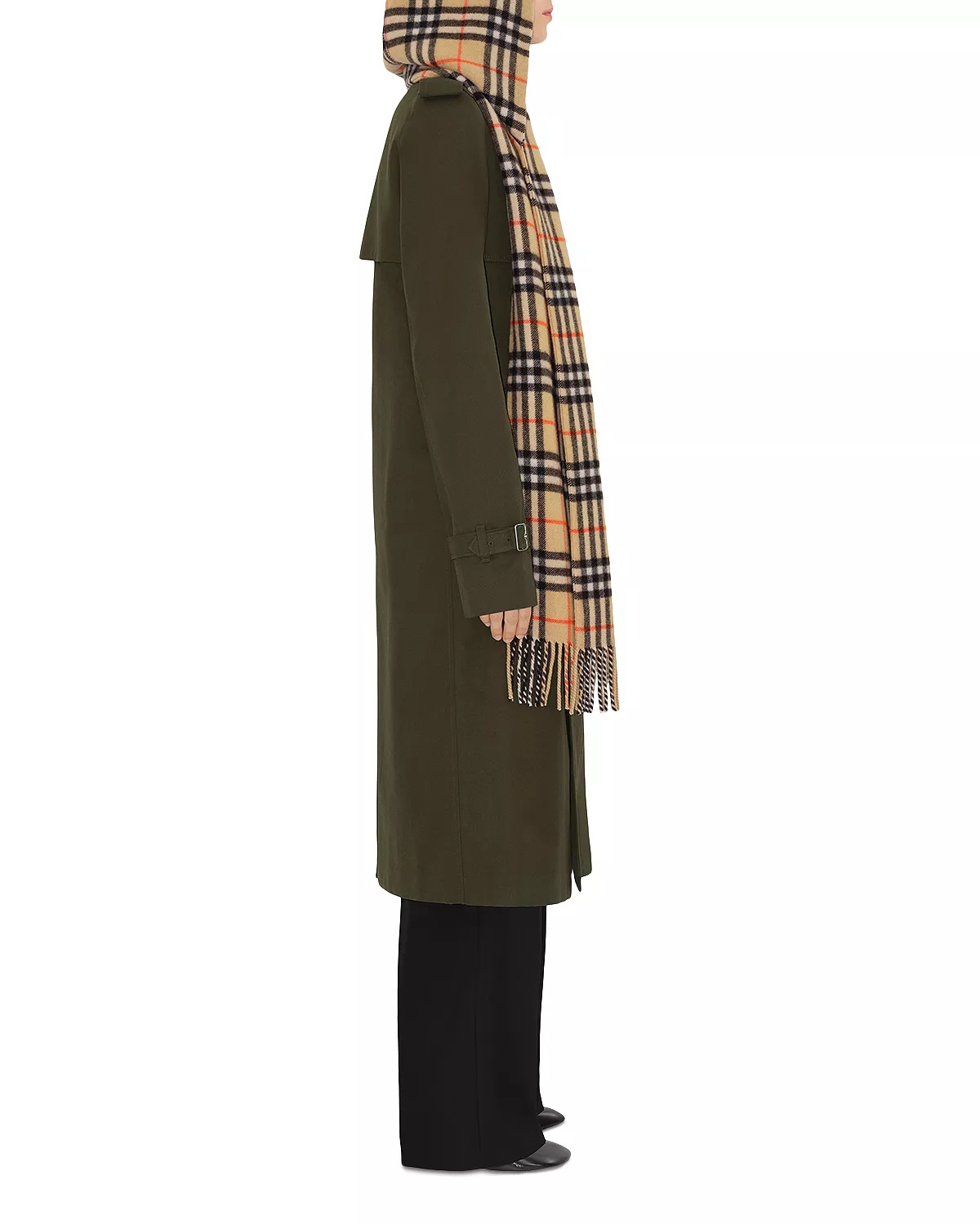 Lola Check Cashmere Hooded Scarf - 4