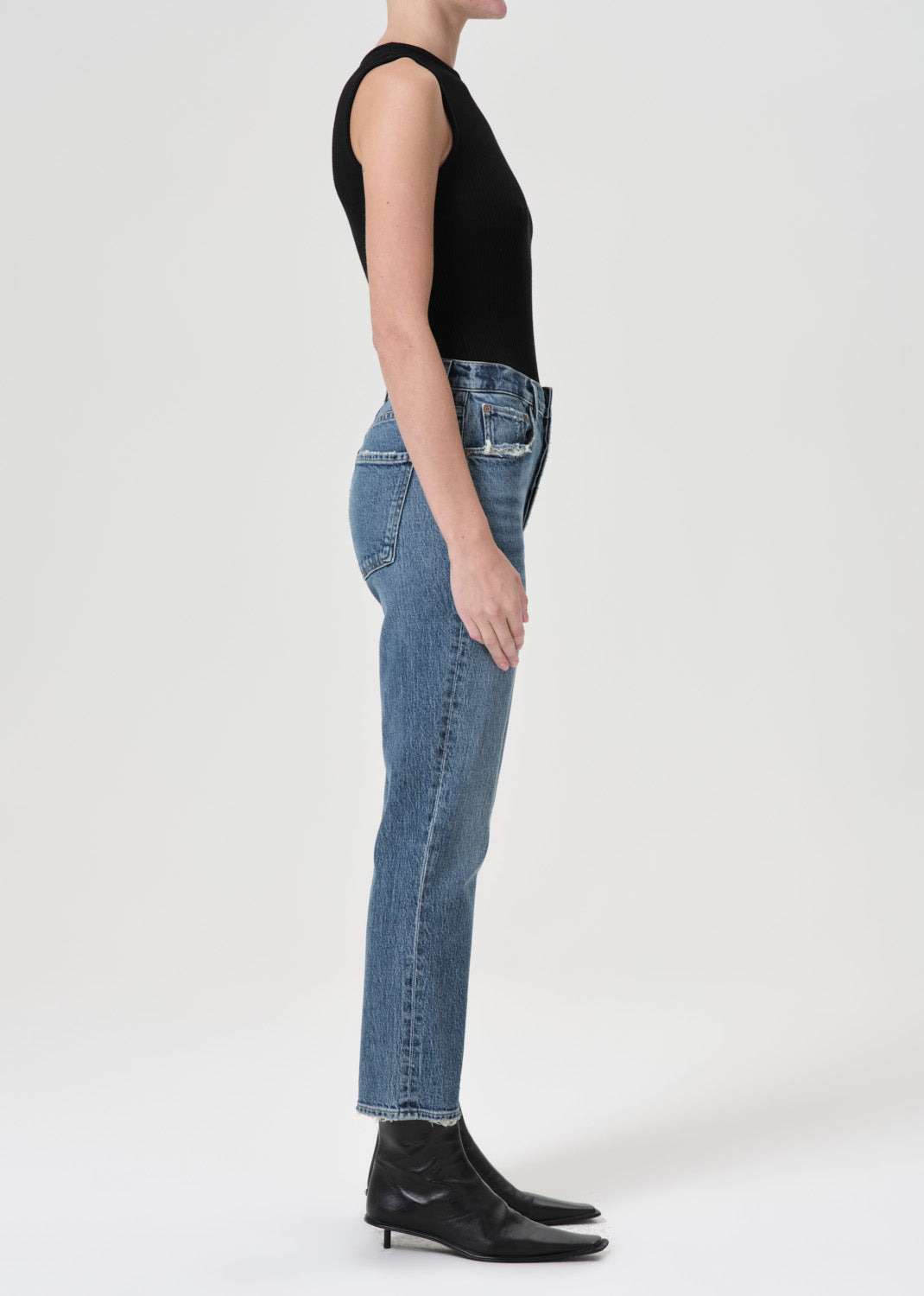 RILEY HIGH RISE STRAIGHT CROP (STRETCH) IN MOOR - 3