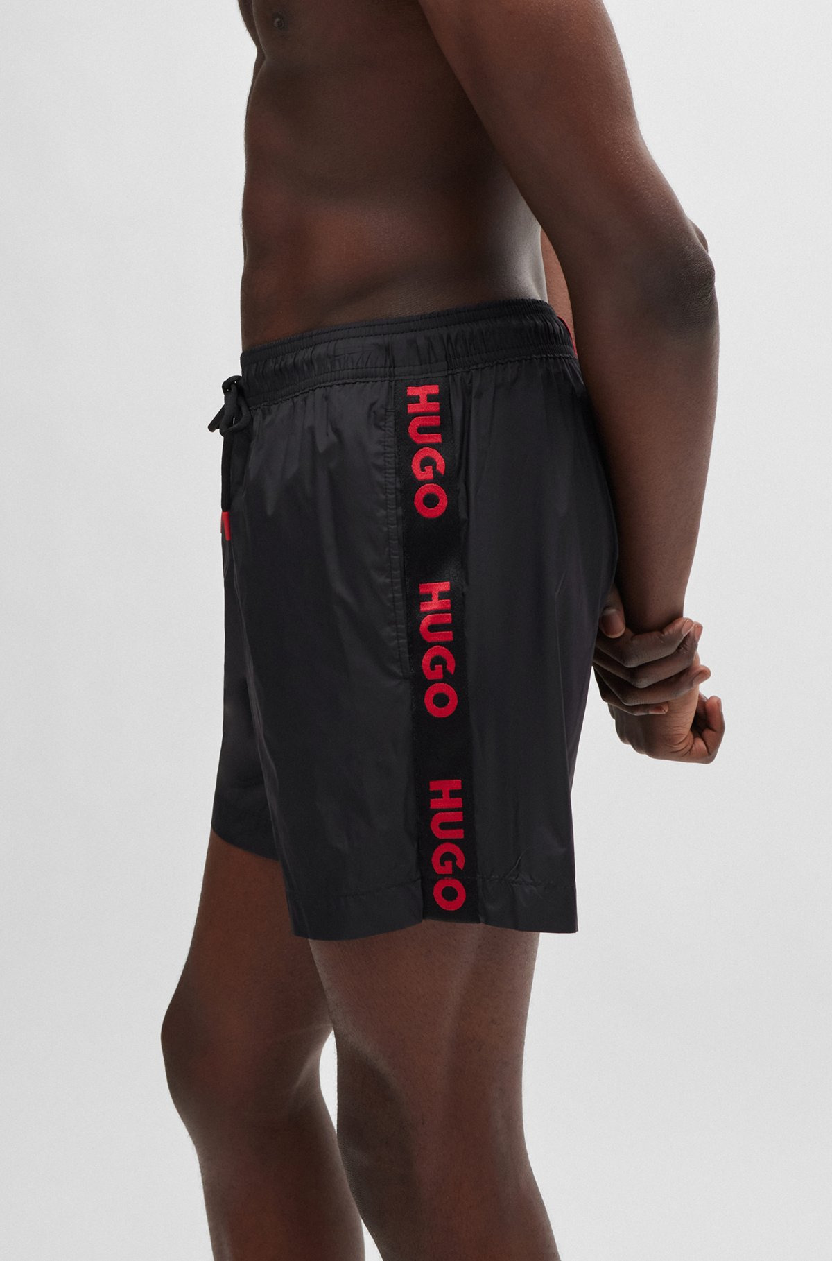 FULLY LINED SWIM SHORTS WITH LOGO TAPE - 3