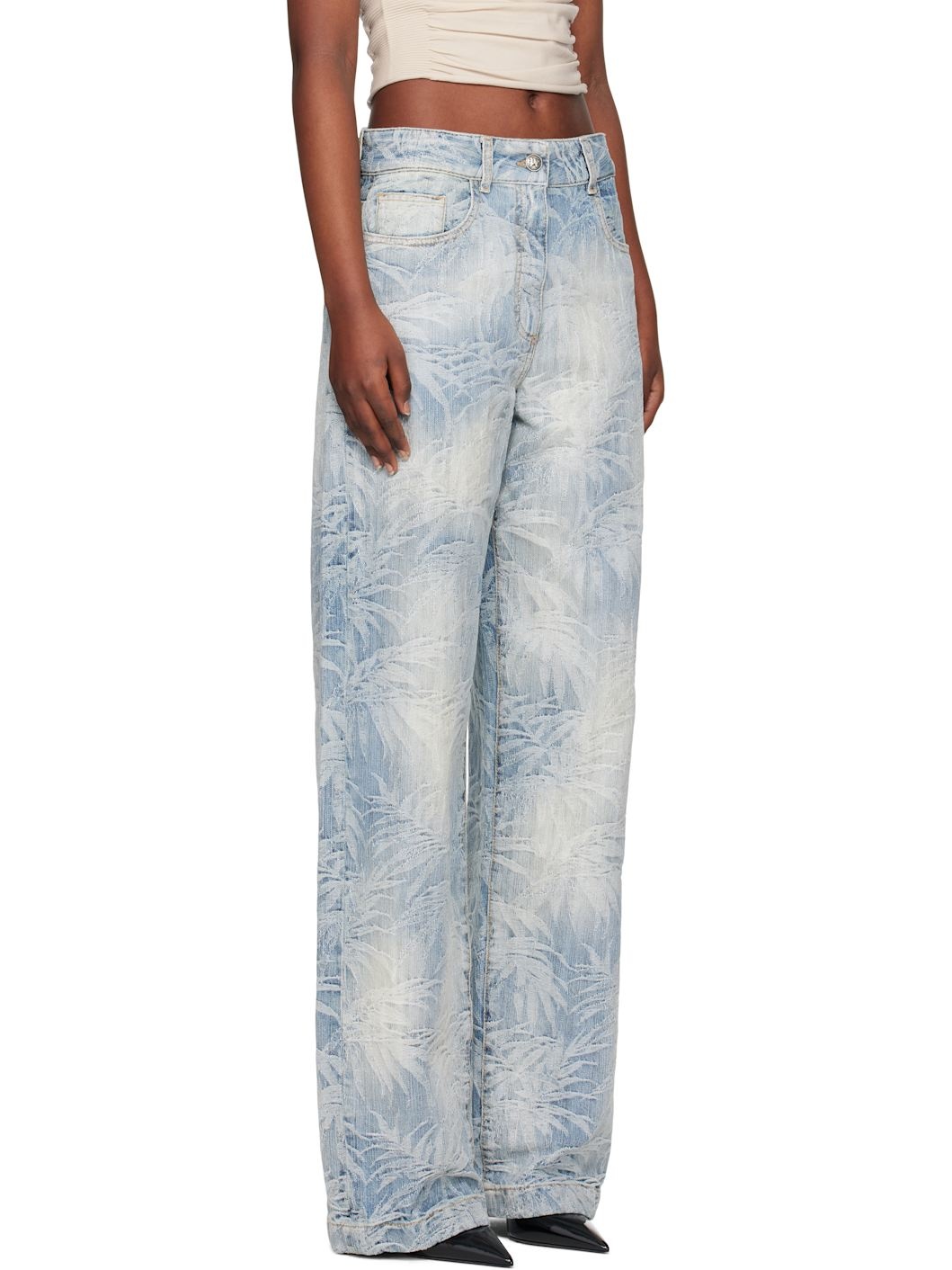 Blue Palms Jacquard Loose Jeans - 2
