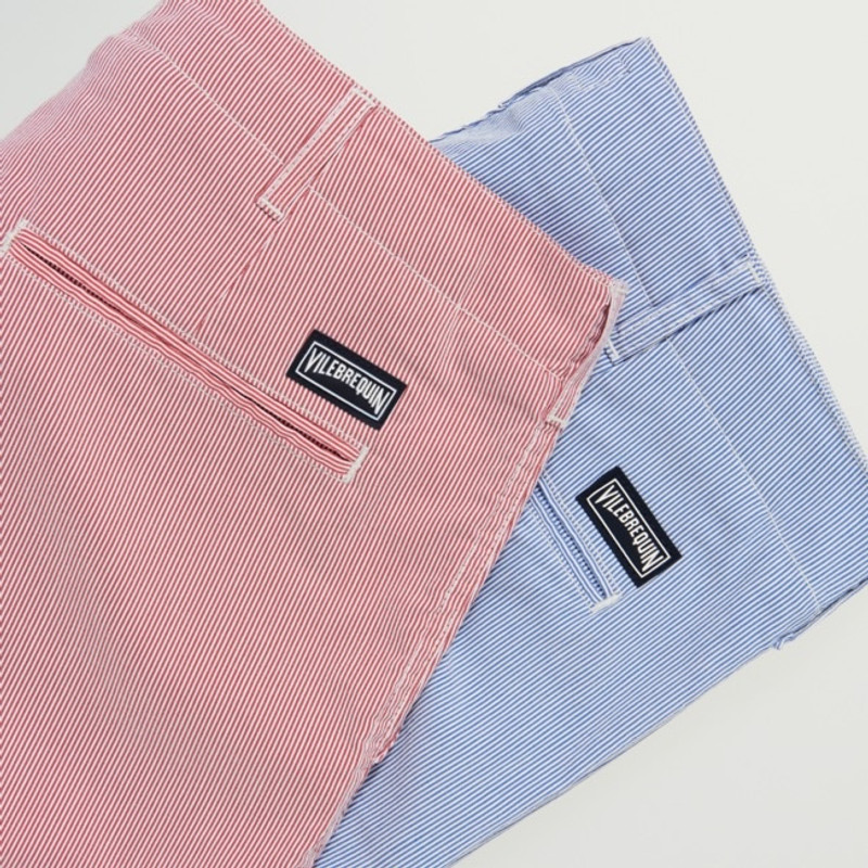 Men Chino Micro Stripes Bermuda Shorts 7