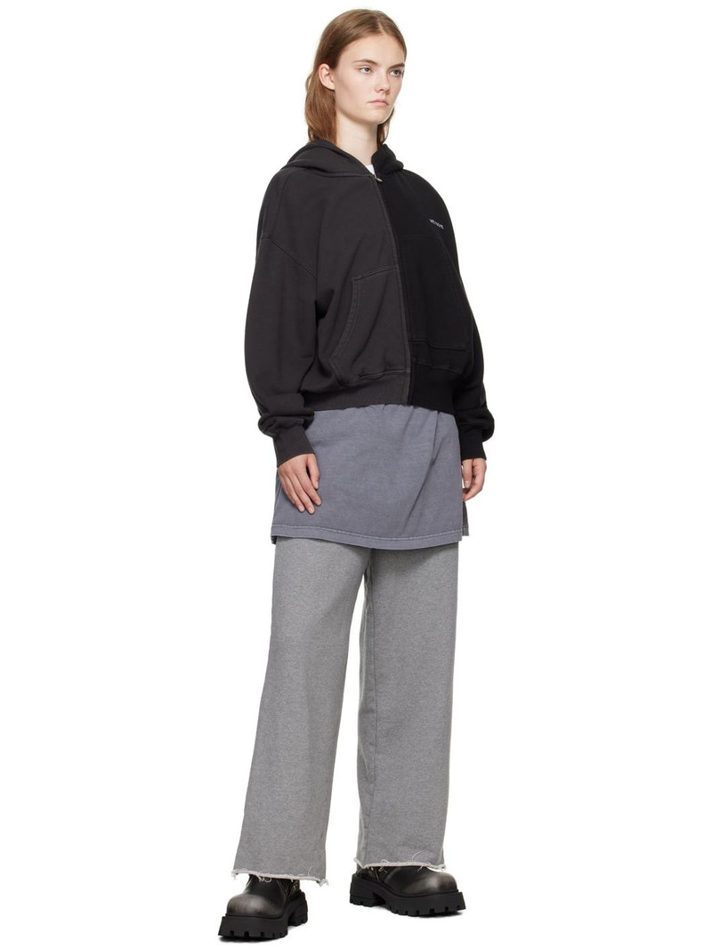 We11done Gray & Black Unbalance Hoodie outlook
