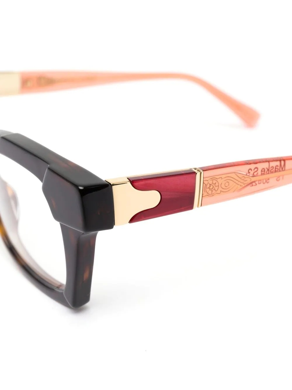 colour-block square glasses - 3