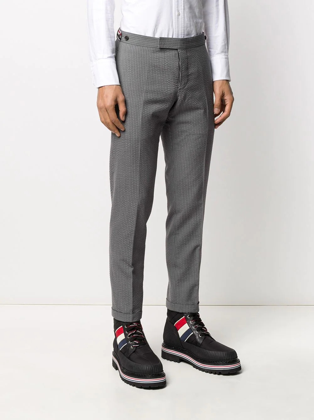 seersucker low-rise trousers - 3