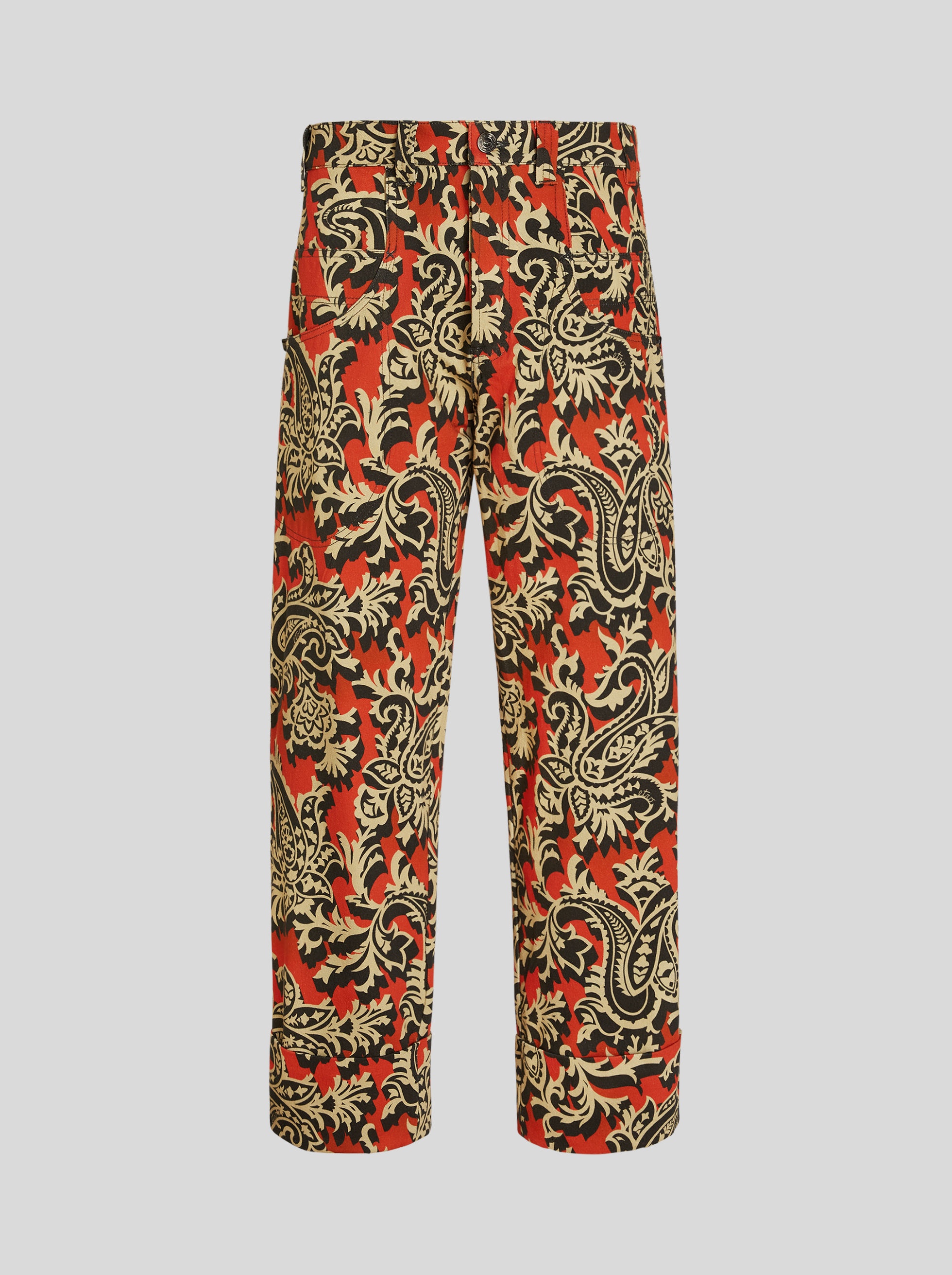 PAISLEY STRETCH COTTON JEANS - 1