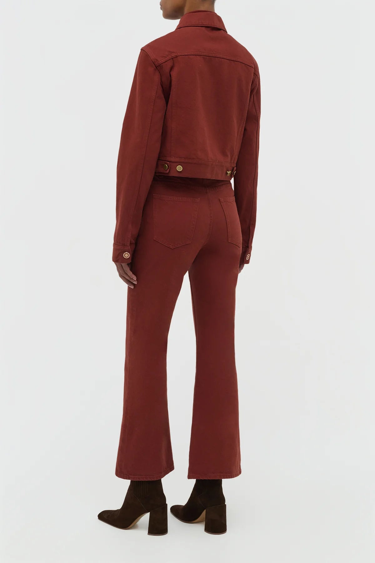 Bronte Jacket in Burnt Sienna Recycled Cotton Denim - 4