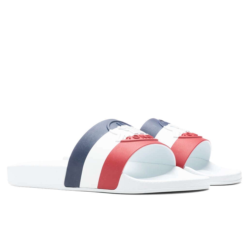 MONCLER BASILE SLIDES - WHITE - 3