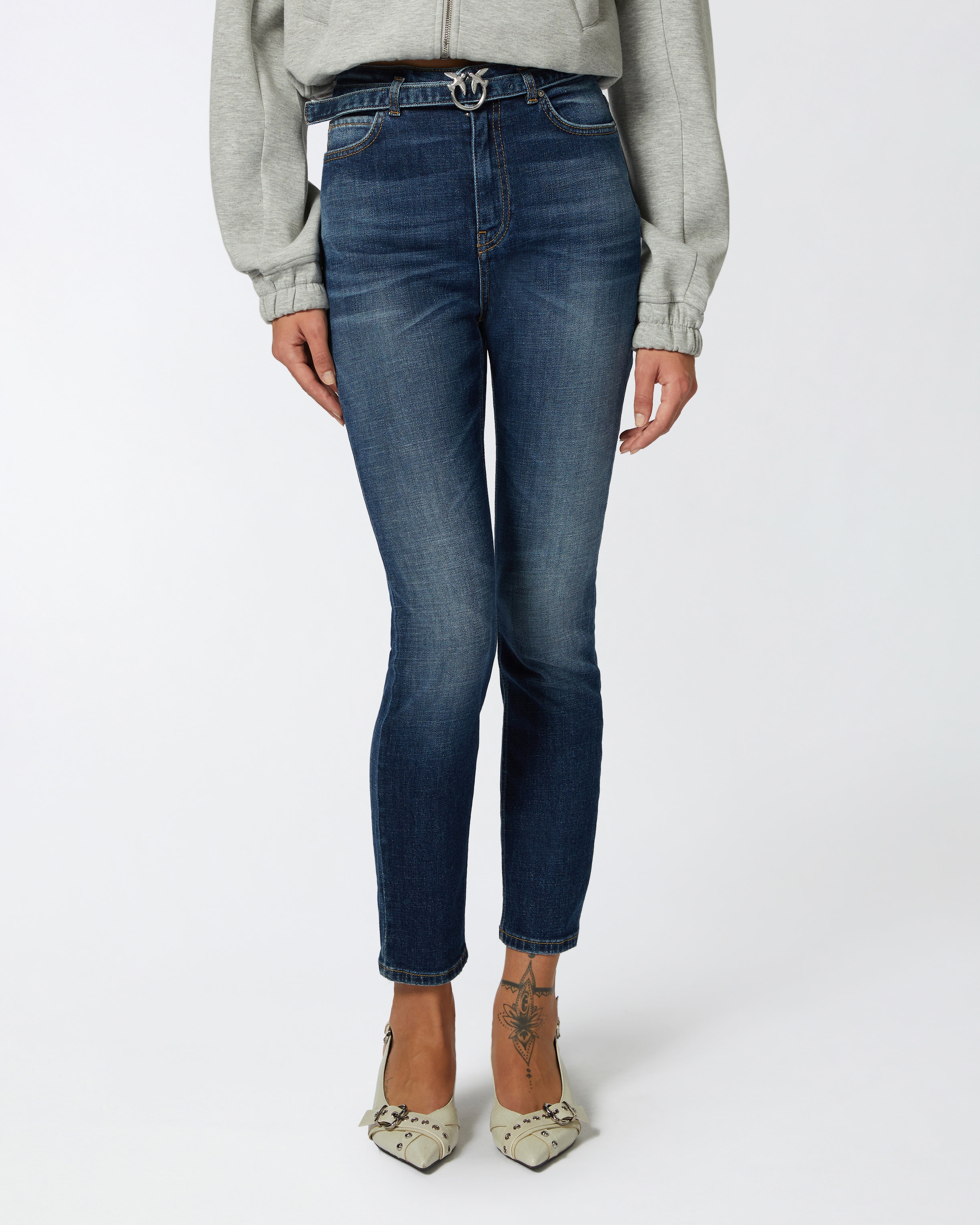 SKINNY DARK BLUE DENIM JEANS - 3