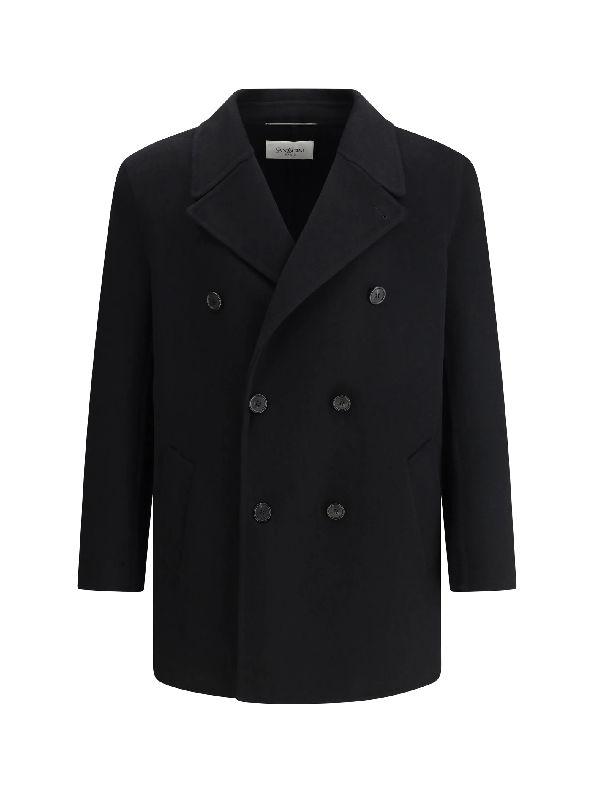 Saint Laurent Men Oversized Double-Breasted Wool Coat - 1