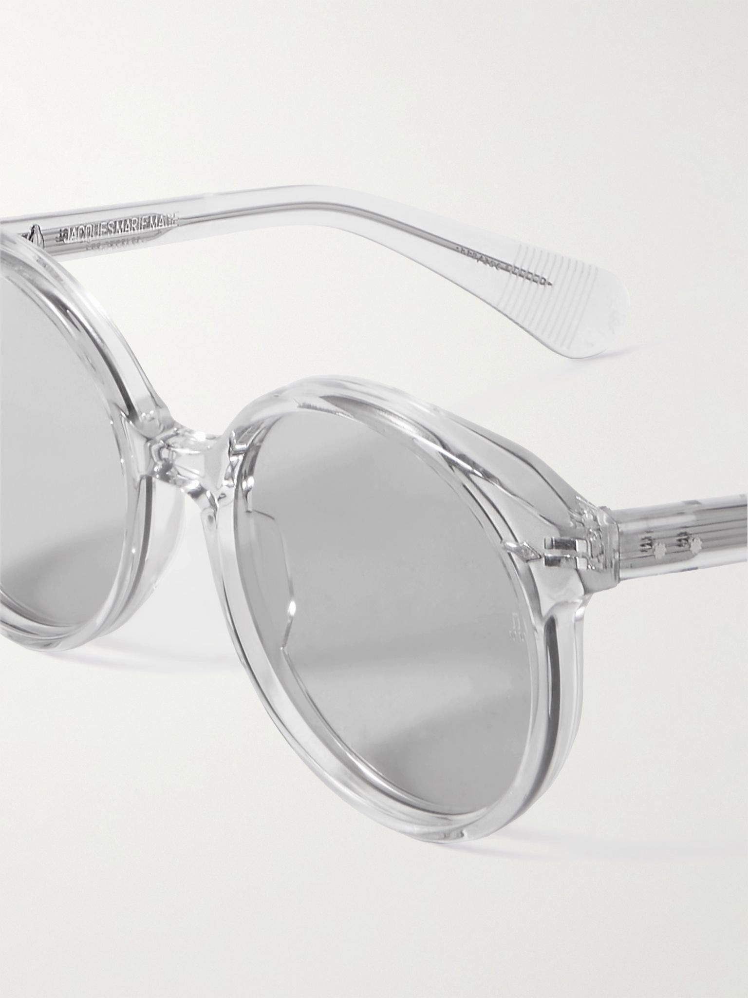 Round-Frame Acetate Sunglasses Clear - 3