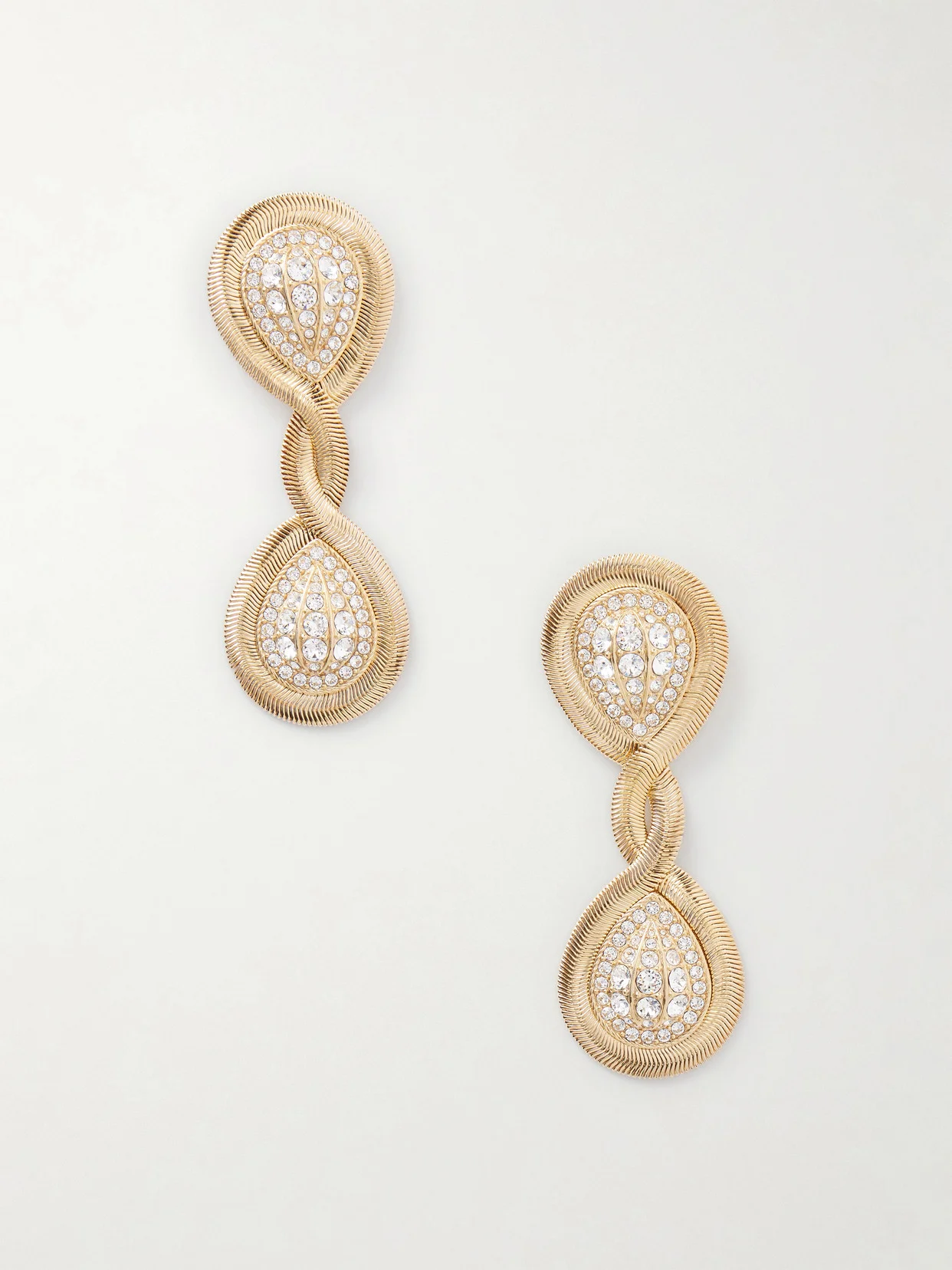 Gold-tone Crystal Earrings - 1