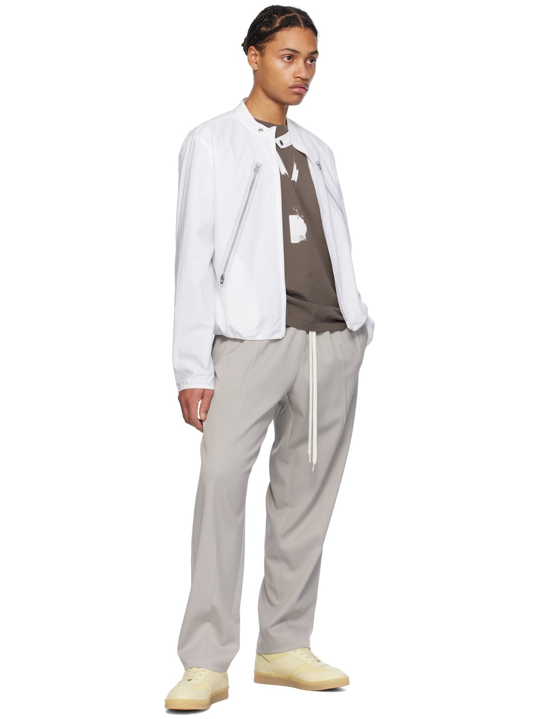 White Trompe L'œil Jacket - 4