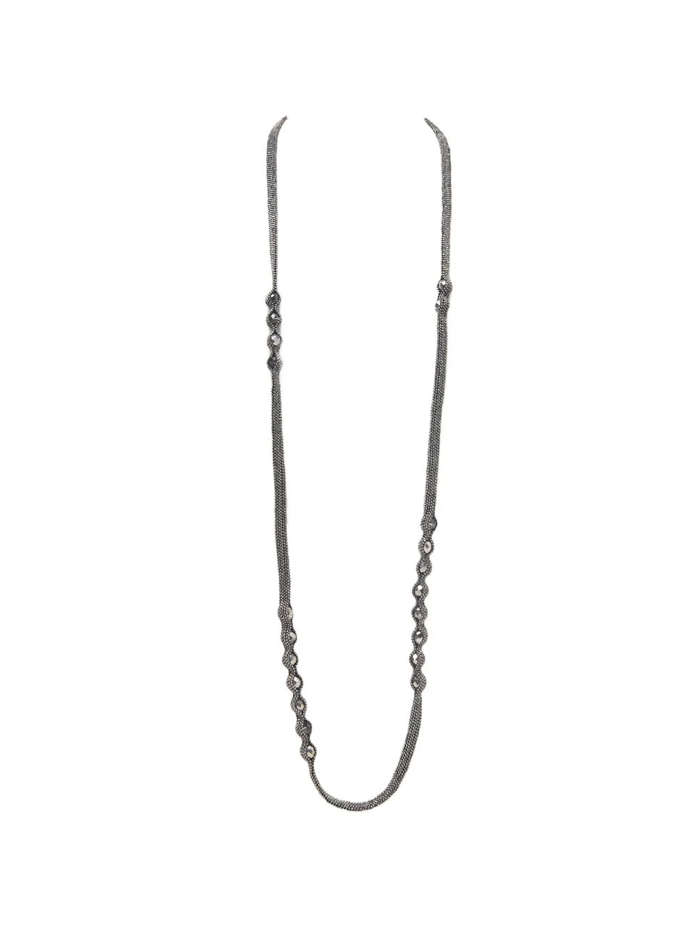 crystal-embellished beaded necklace - 1