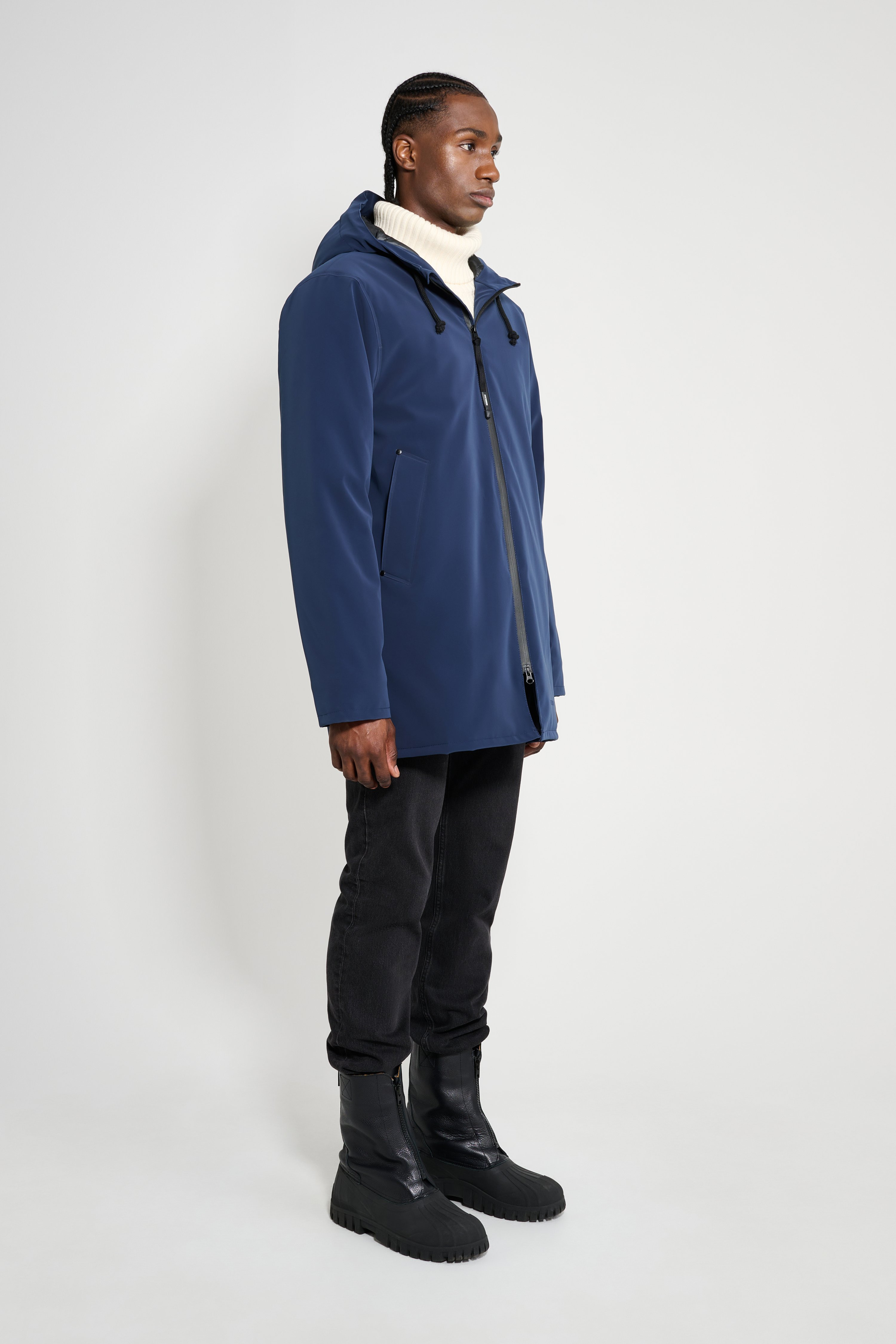 Stockholm Matte Winter Coat Navy - 3