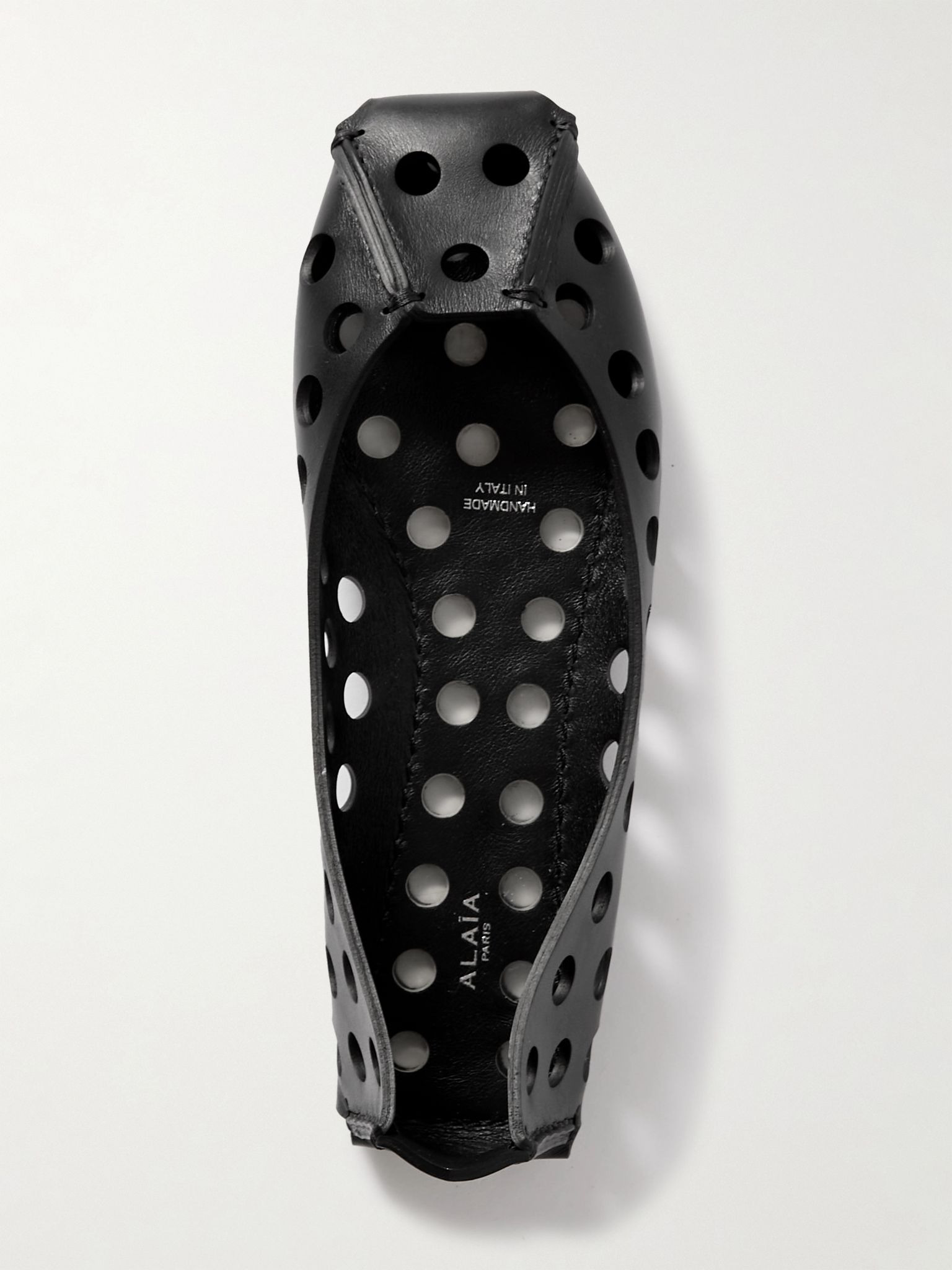 Perforated leather ballet flats Black - 5