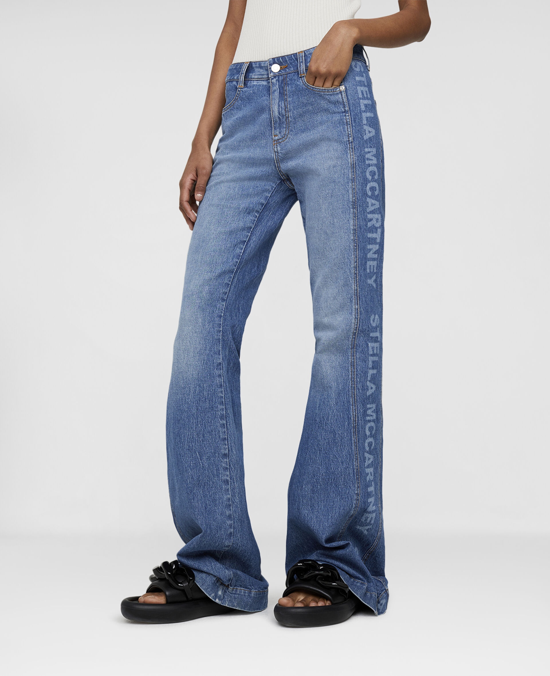 Logo Flared Denim Jeans - 4