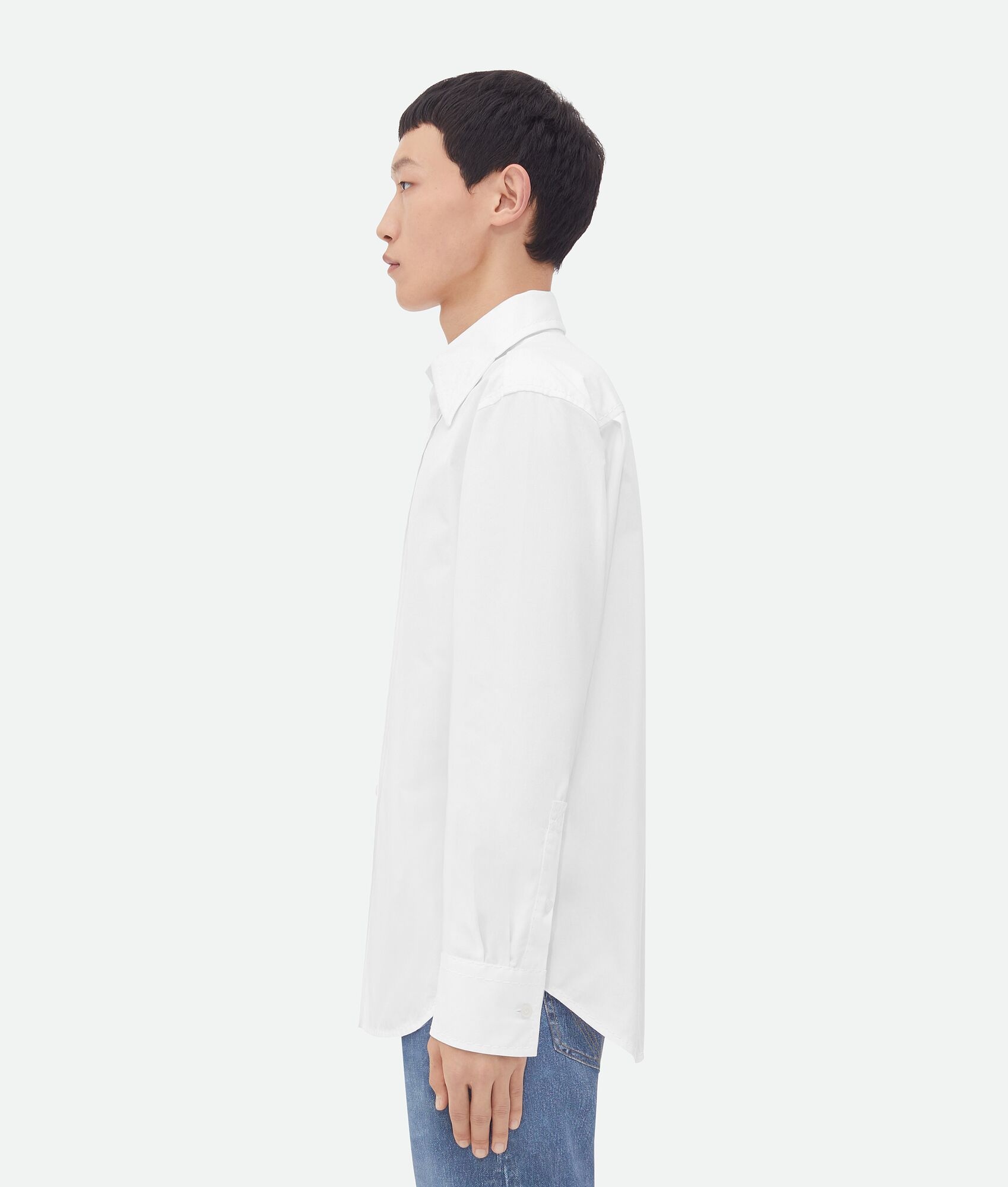 Cotton Shirt With Top Stitching - 2