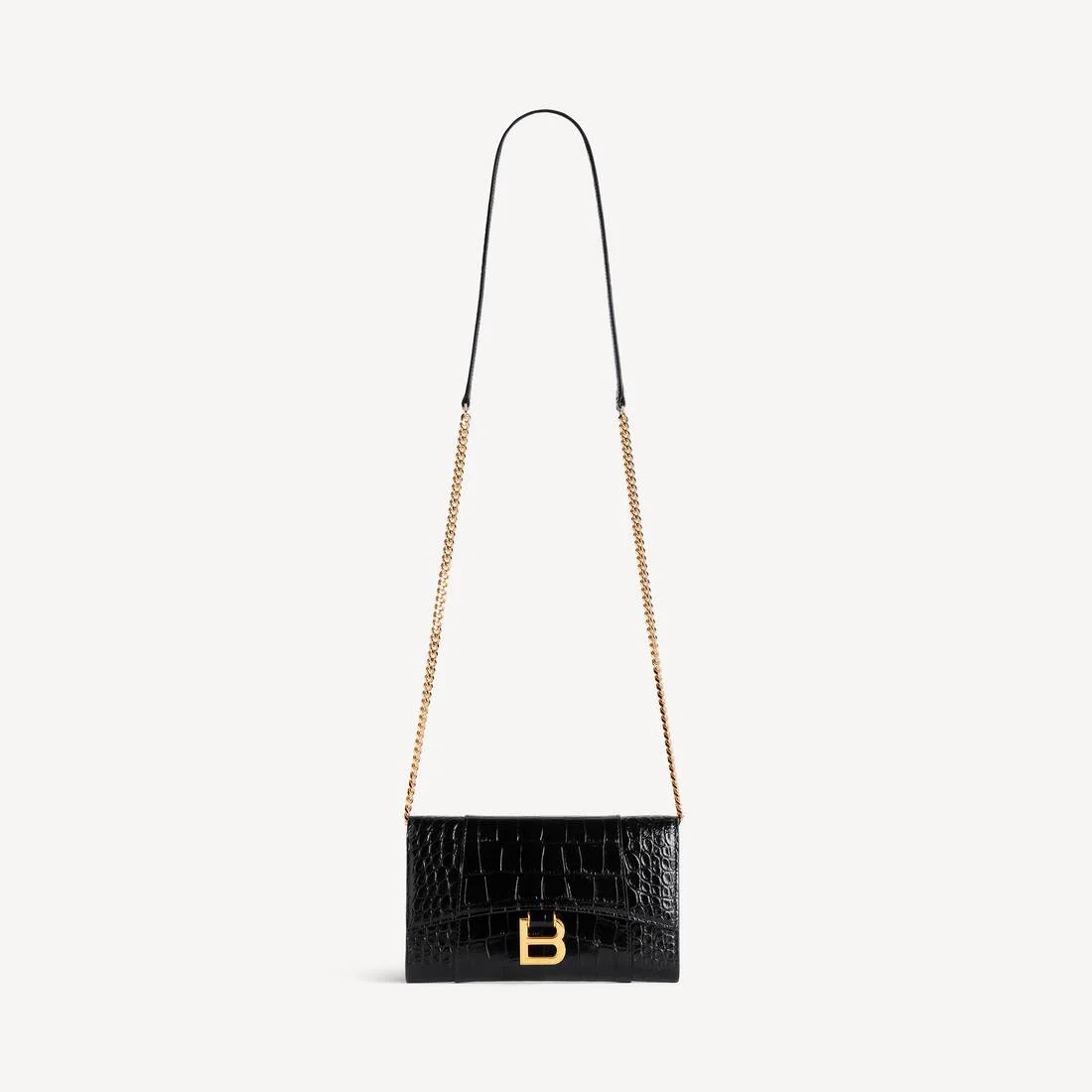 Women's Hourglass Wallet On Chain in Black - 1