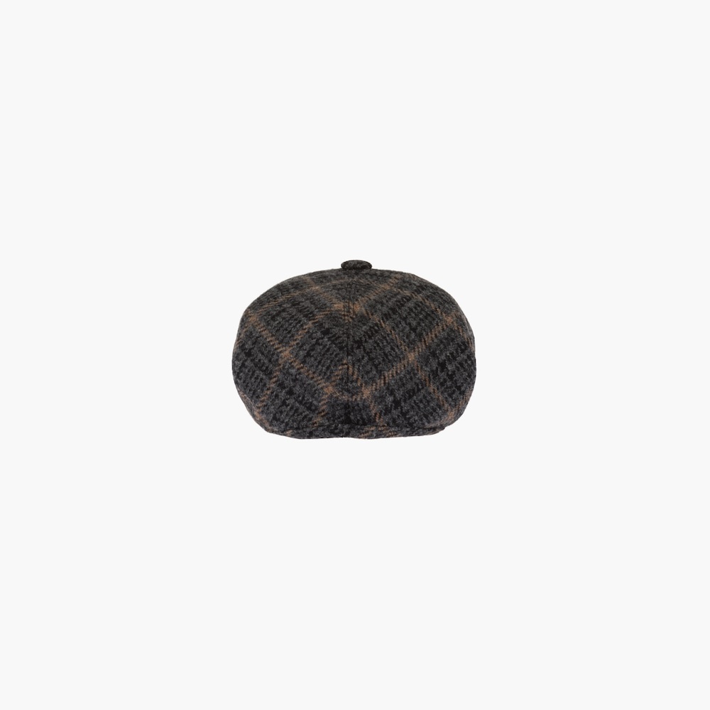 Plaid Shetland wool beret - 1