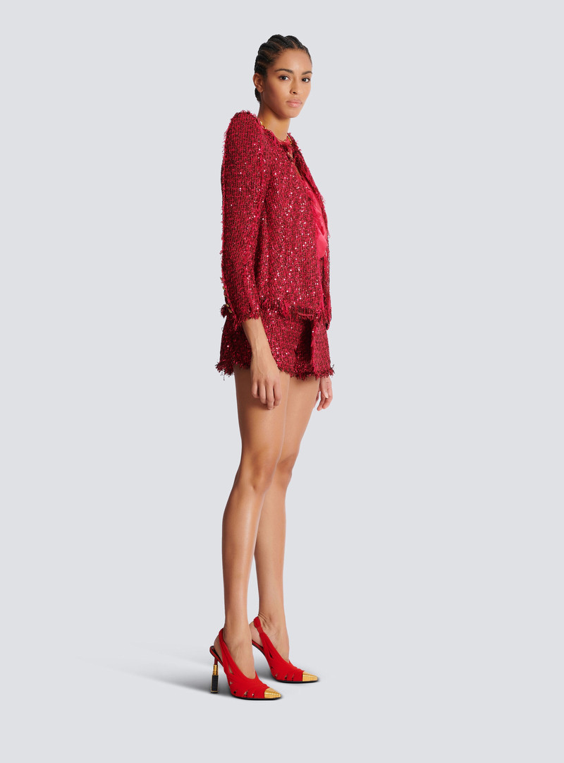 Edge-to-edge sequin tweed jacket 3