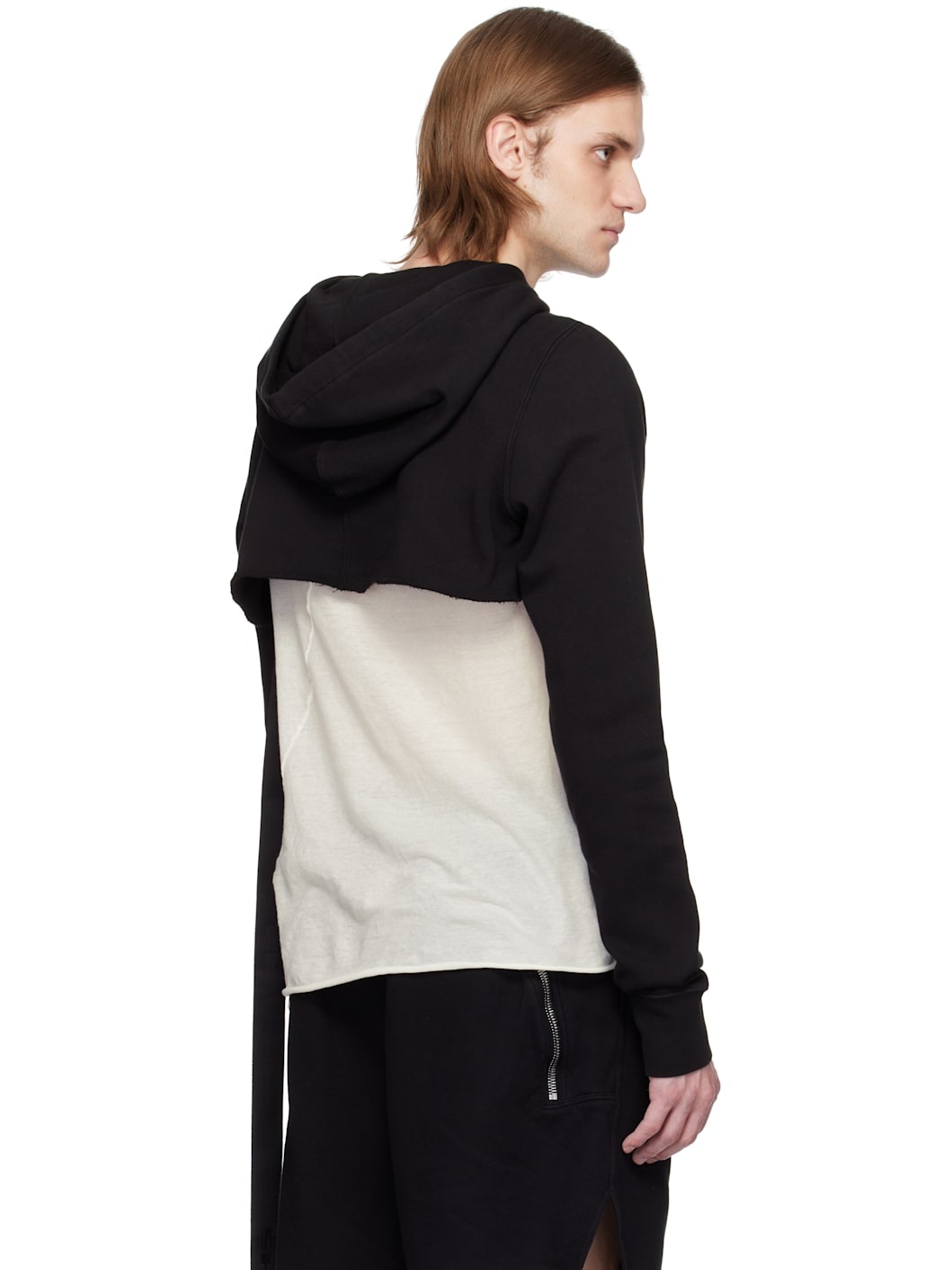 Black Hollywood Cropped Hoodie - 3
