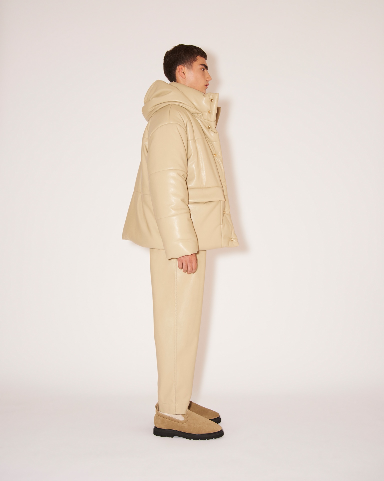 HIDE MENS - Vegan leather puffer jacket - Pebble - 3