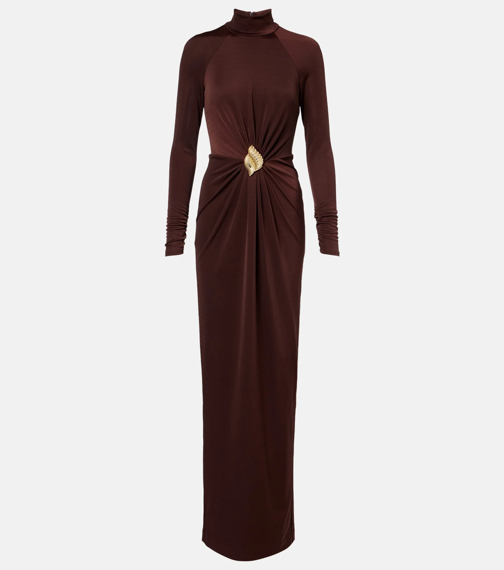 Embellished gathered jersey gown - 1