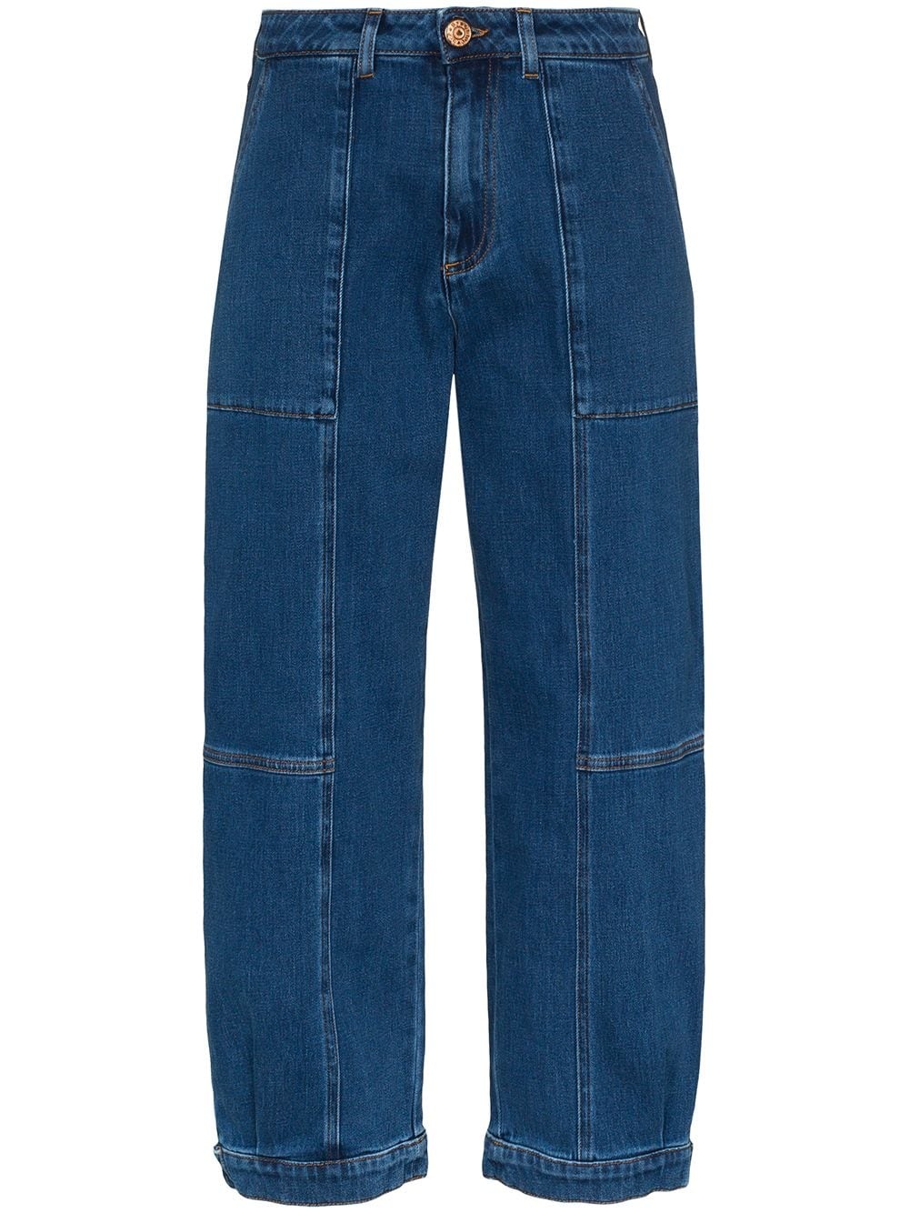 high-rise cropped jeans - 1