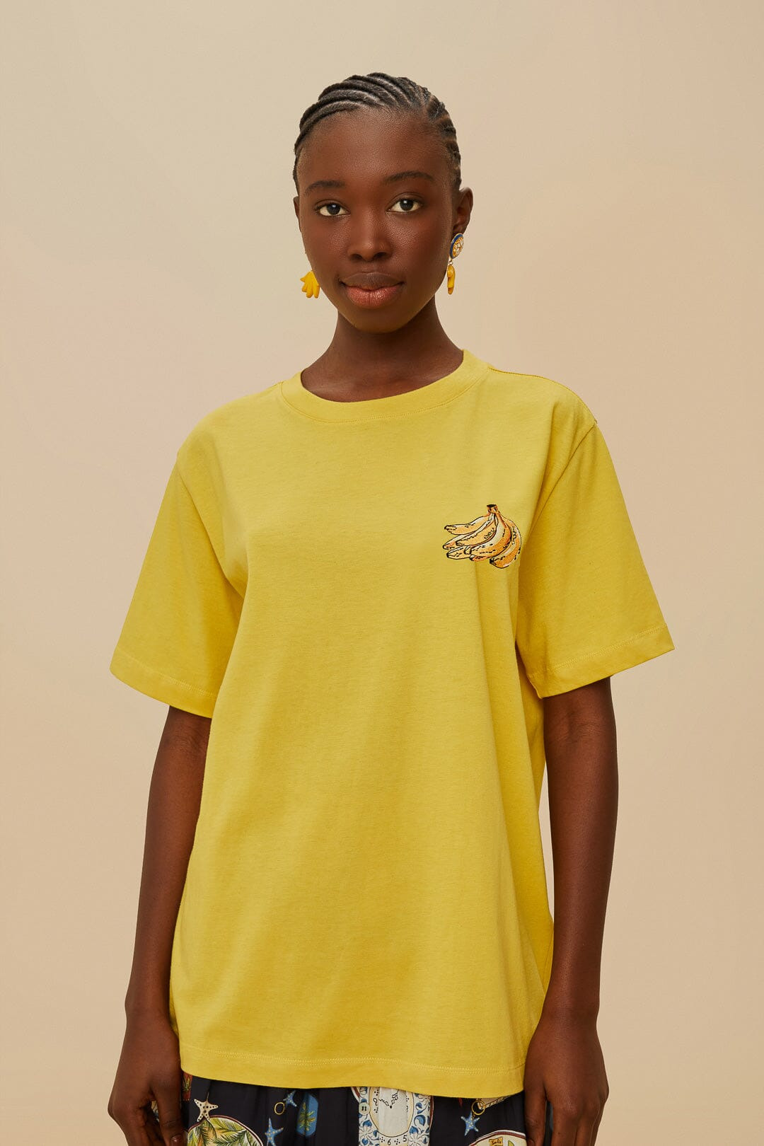 Pink Tropical Bananas Organic Cotton Relaxed T-Shirt - 1