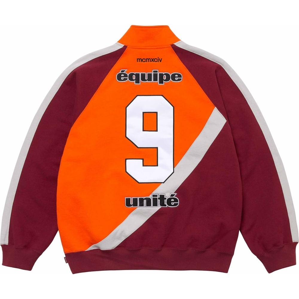 Supreme Equipe Half Zip Sweatshirt 'Orange Burgundy' SUP-SS24-228 - 2