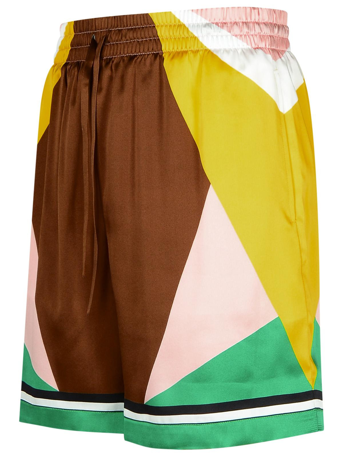 Casablanca 'Geometric' Multicolor Silk Bermuda Shorts Men - 2