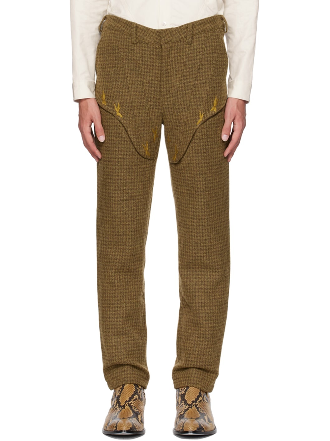 SSENSE Exclusive Yellow Corset Trousers - 1