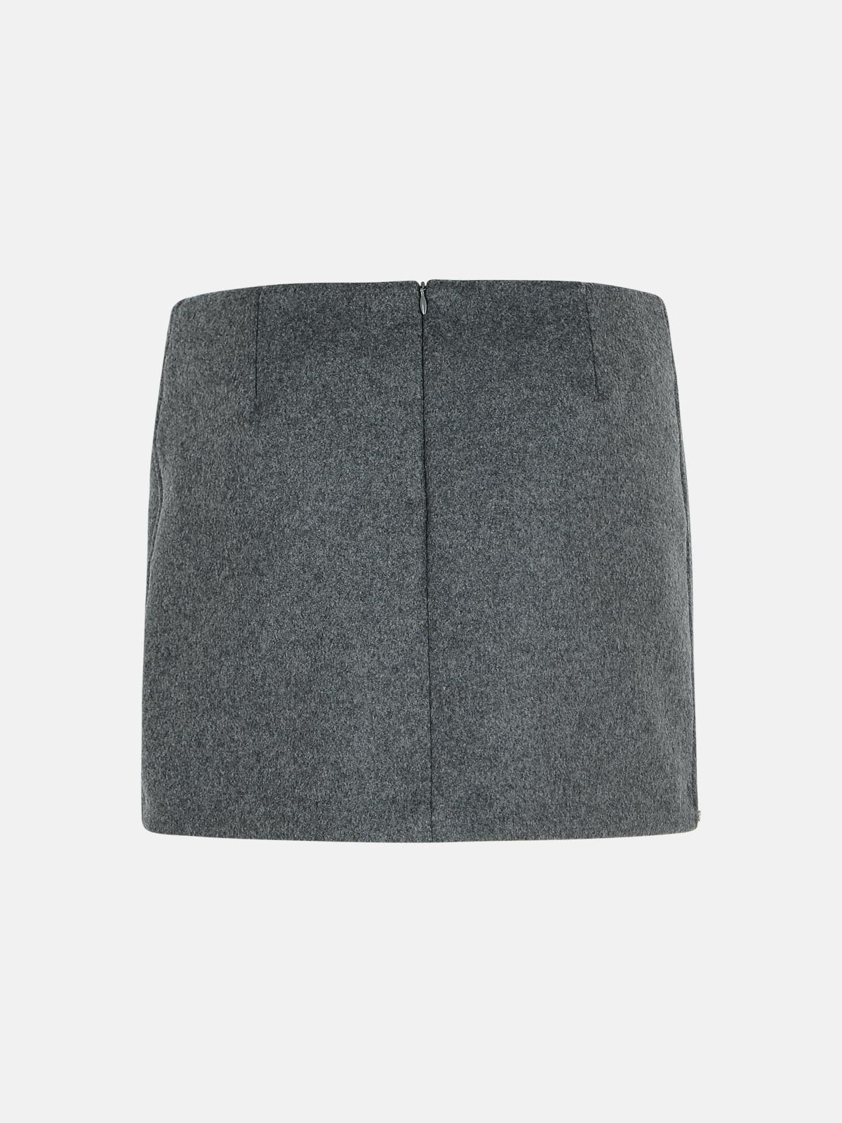 'POGGIO' GREY VIRGIN WOOL SKIRT - 3