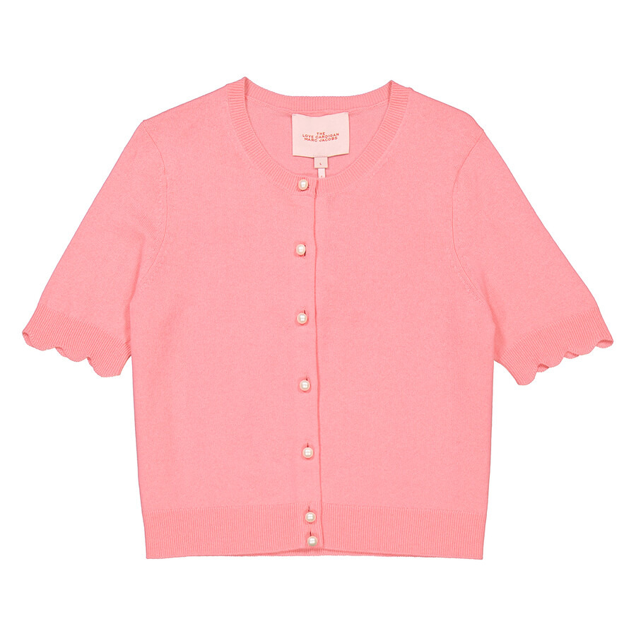 Marc Jacobs Peach Short Sleeved Cashmere Cardigan - 1