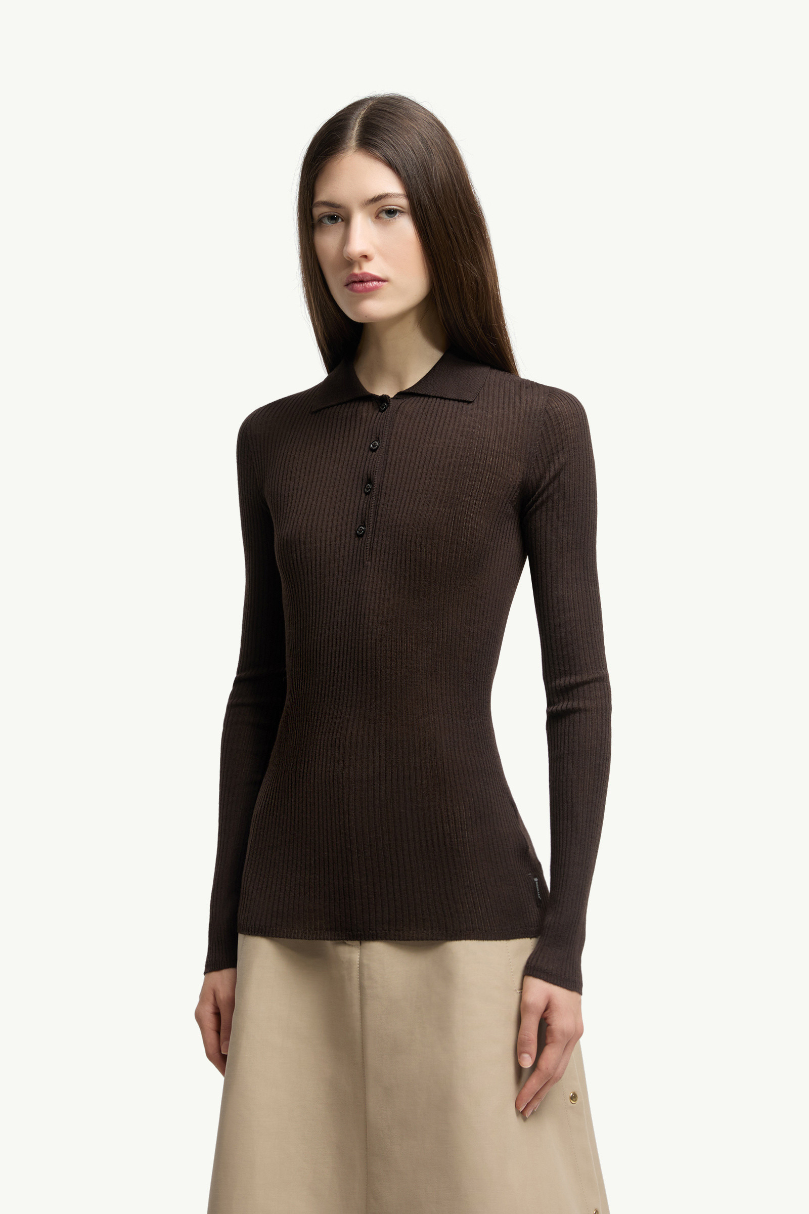 Wool Long Sleeve Polo Shirt - 3