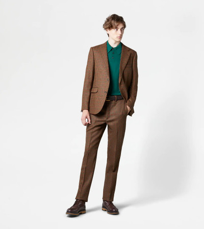 Tod's CLASSIC SHETLAND TROUSERS - BROWN, RED outlook