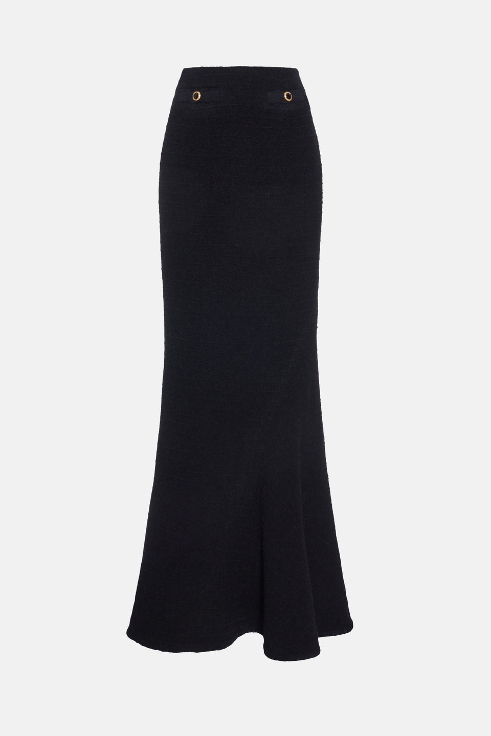 CHECKED TWEED BOUCLE LONG SKIRT - 1