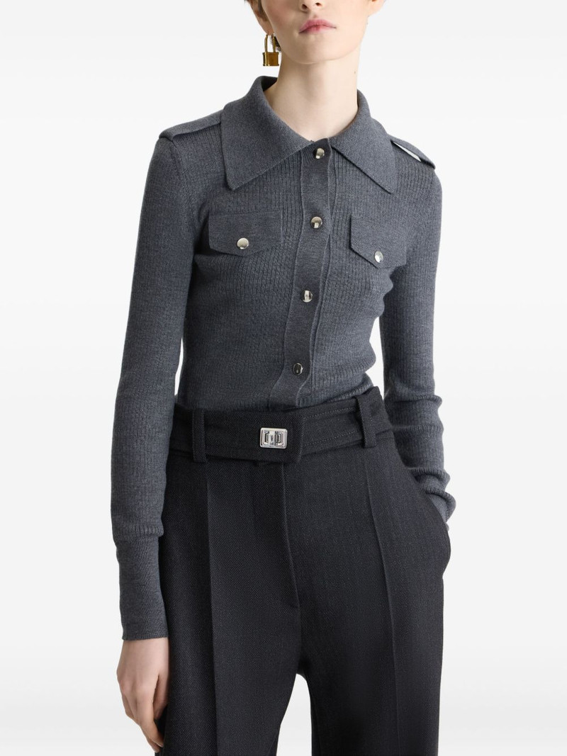 ribbed collared cardigan 4